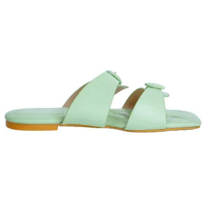 Stella Pastel Flat Sandal-Green